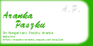 aranka paszku business card